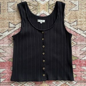 Madewell Ribbed Button-Front Crop Tank